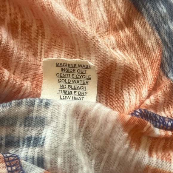 David Cline Crushed Long Sleeve Artsy Pink Orange Blue Hand Dyed Top Shirt M - Picture 4 of 8